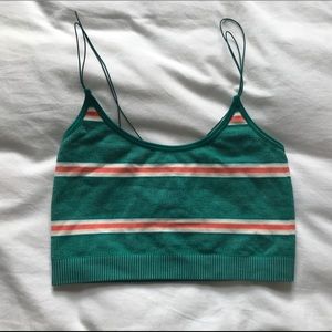 WORN ONCE- UO Striped Strappy Crop-Top